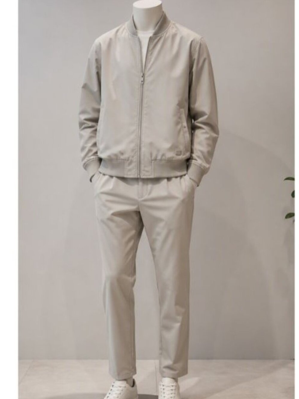 RICKY SINGH Denim & Flower Men’s Bomber Light Beige Jacket Size L